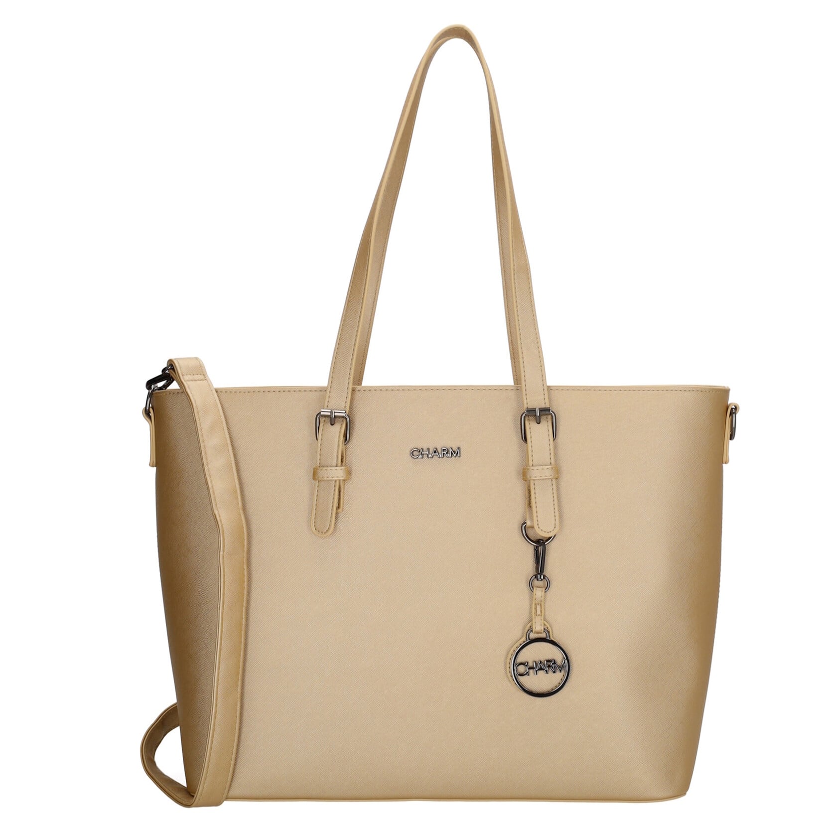 Charm London Charm London Birmingham shopper 15,6 inch laptopvak - lichtgoud