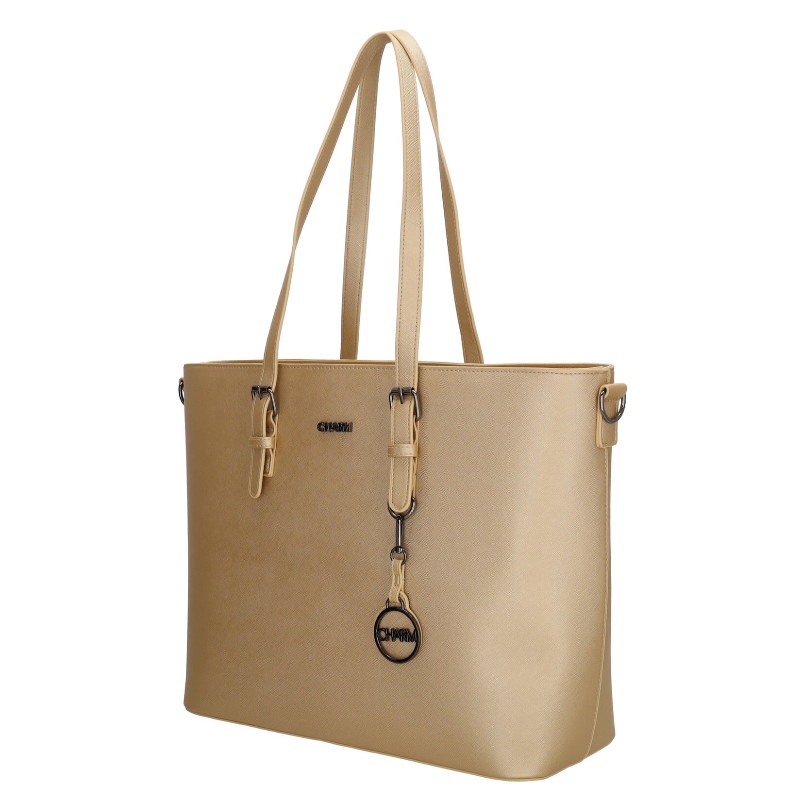Charm London Charm London Birmingham shopper 15,6 inch laptopvak - lichtgoud
