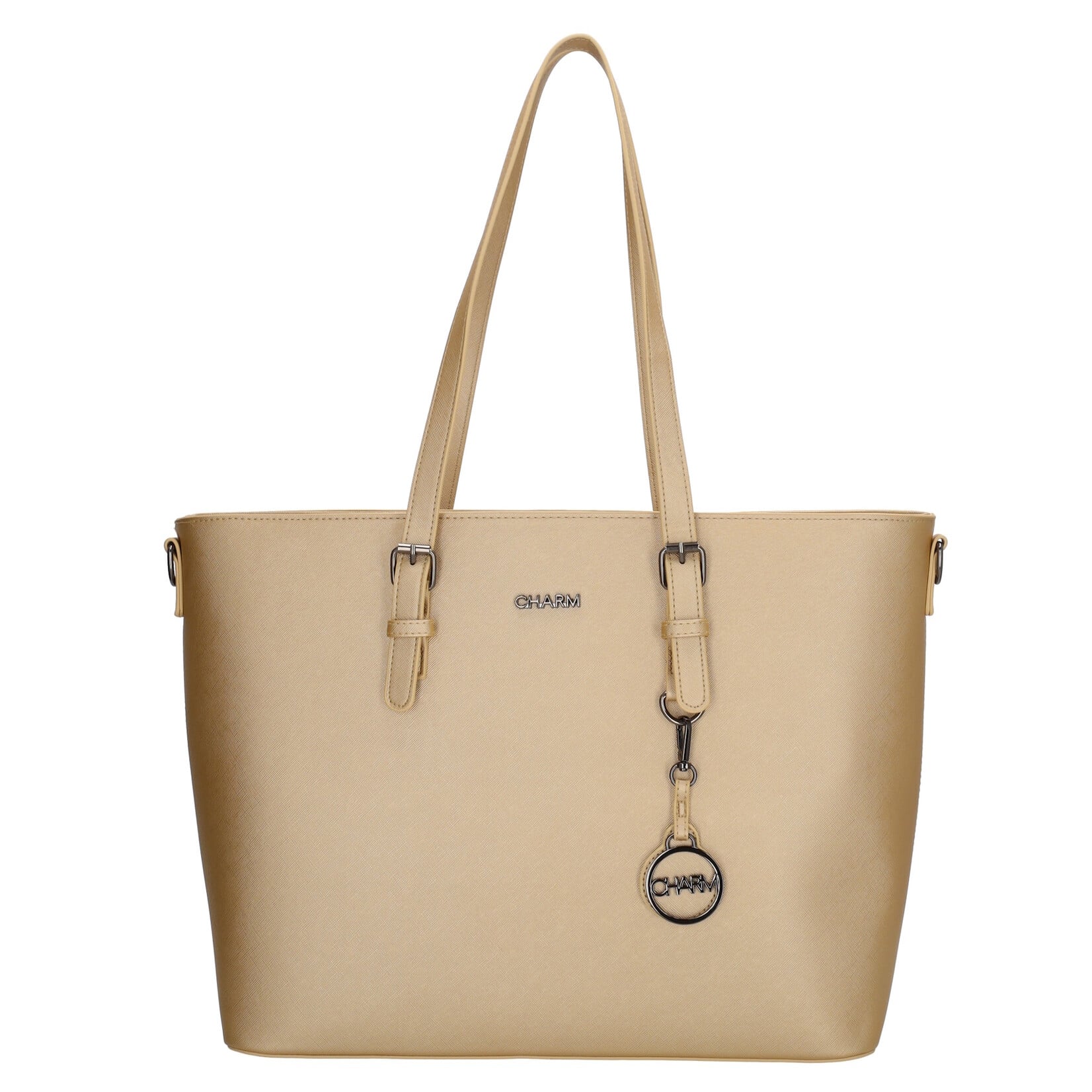 Charm London Charm London Birmingham shopper 15,6 inch laptopvak - lichtgoud