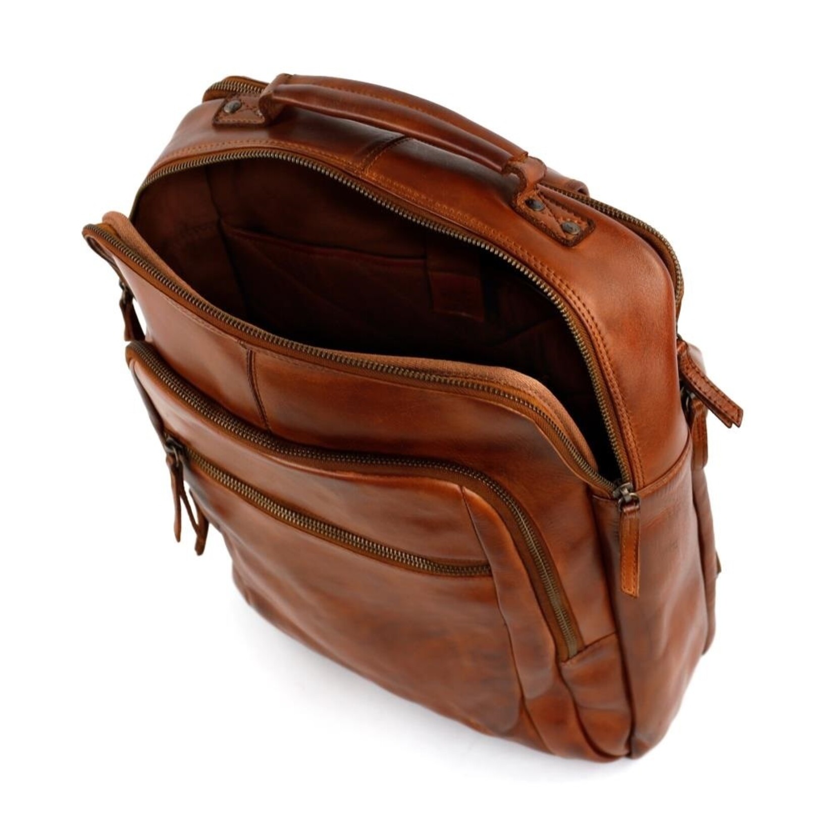 Bear Design Bear Design Ties rugtas leer 17,3 inch laptopvak - cognac