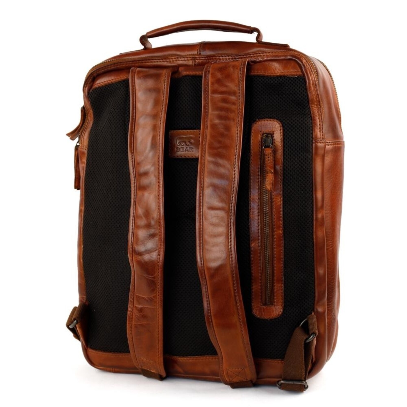 Bear Design Bear Design Ties rugtas leer 17,3 inch laptopvak - cognac