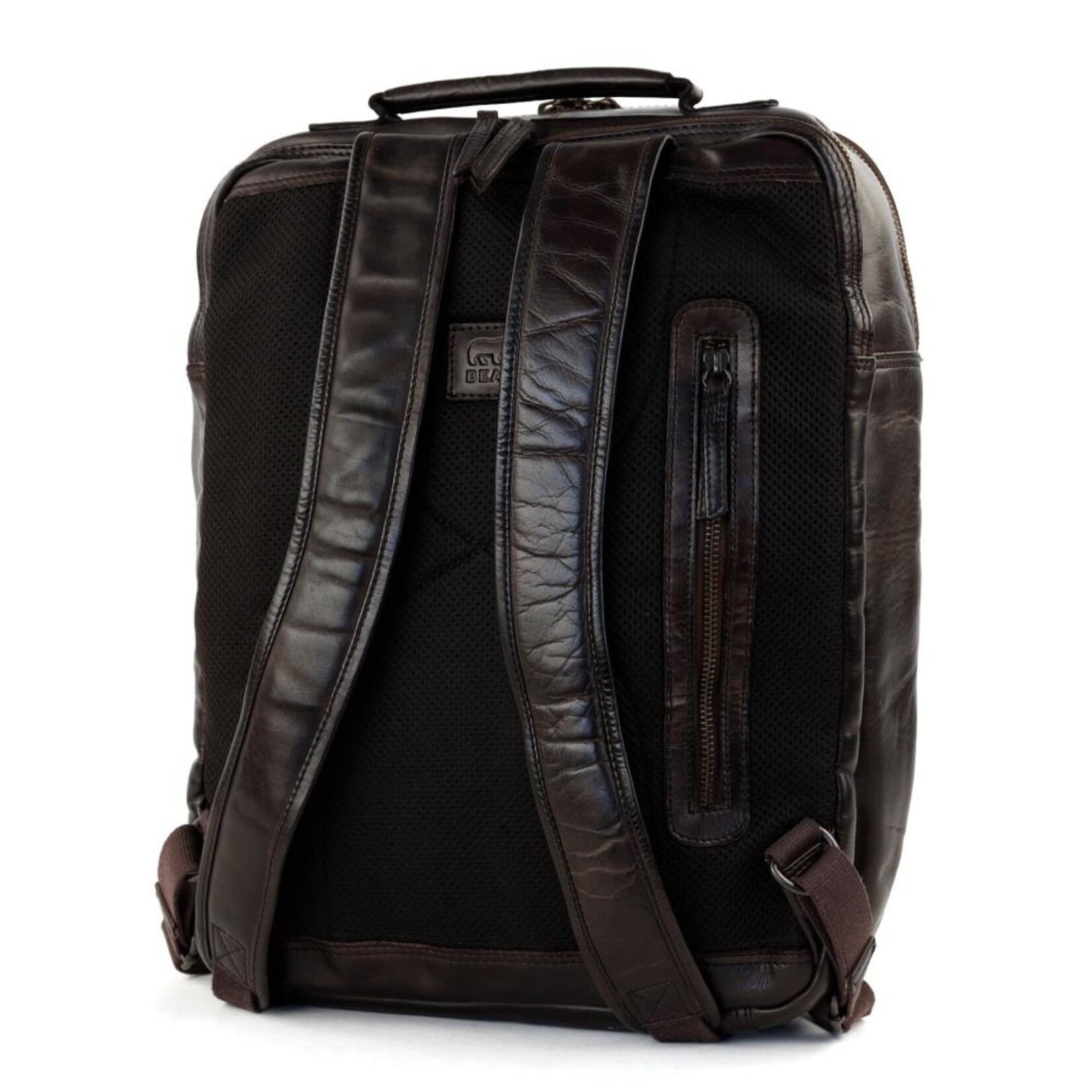 Bear Design Bear Design Ties rugtas leer 17,3 inch laptopvak - donkerbruin