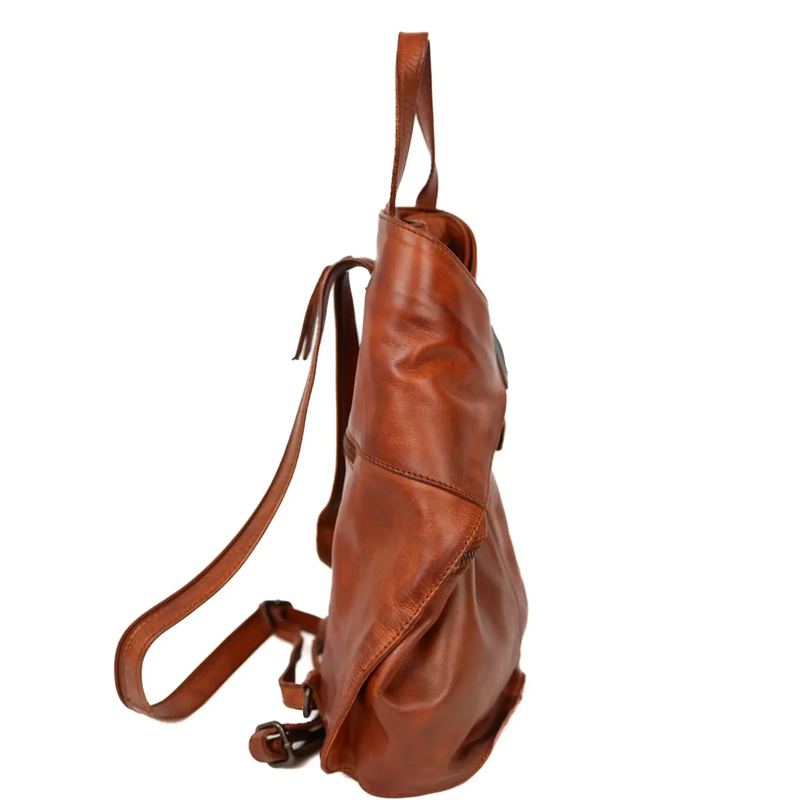 Bear Design Bear Design Lisa rugtas leer dames Cow-Lavato - cognac