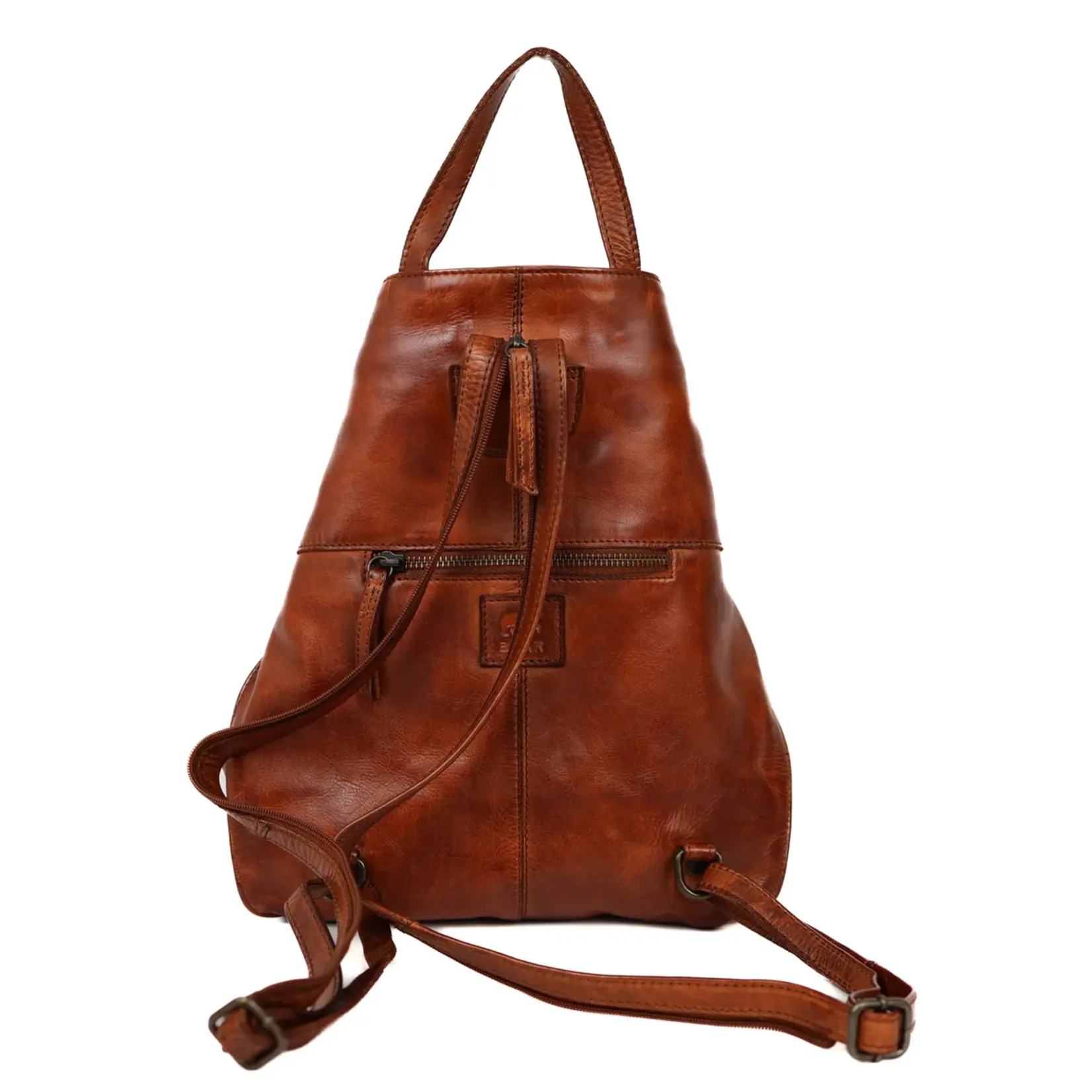 Bear Design Bear Design Lisa rugtas leer dames Cow-Lavato - cognac