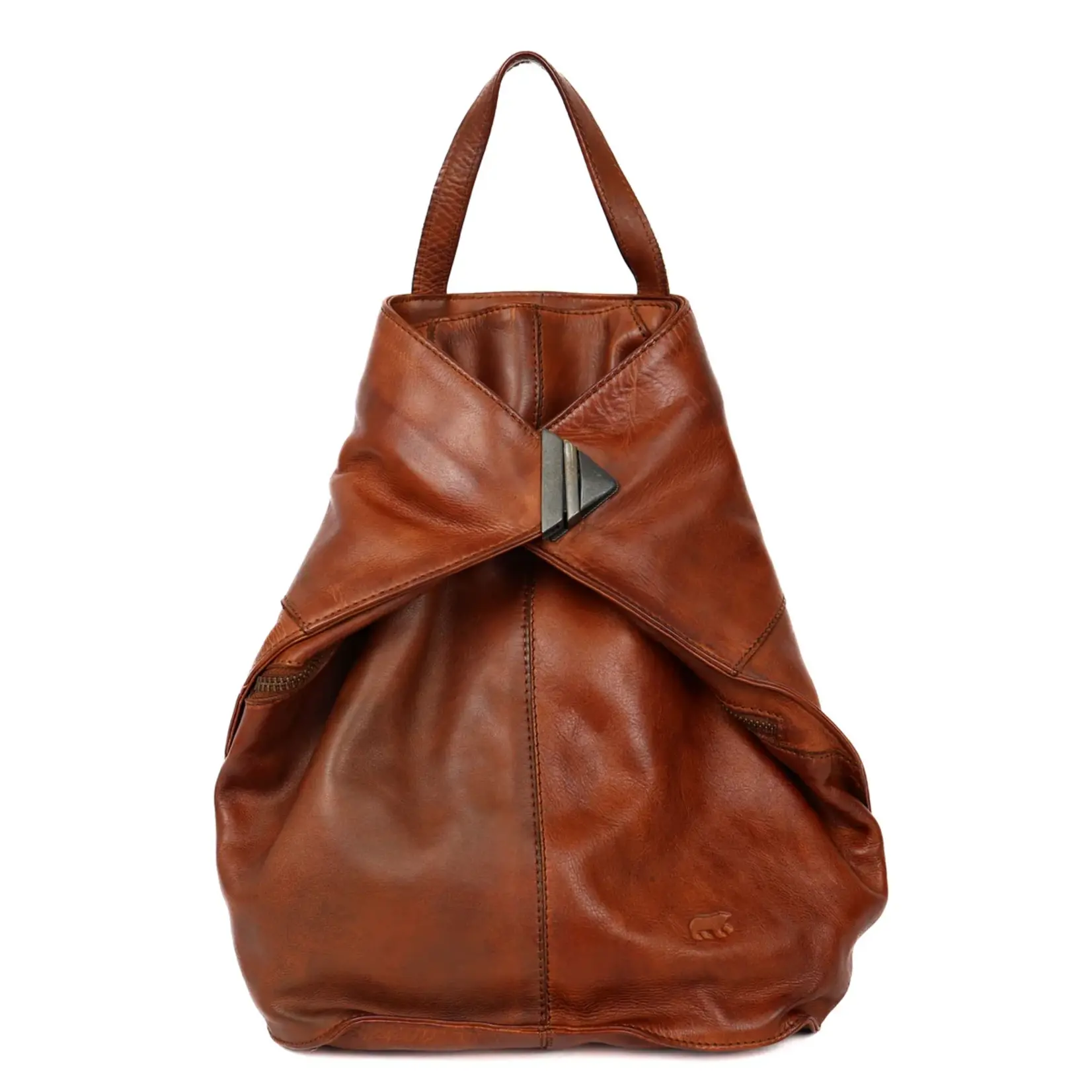 Bear Design Bear Design Lisa rugtas leer dames Cow-Lavato - cognac