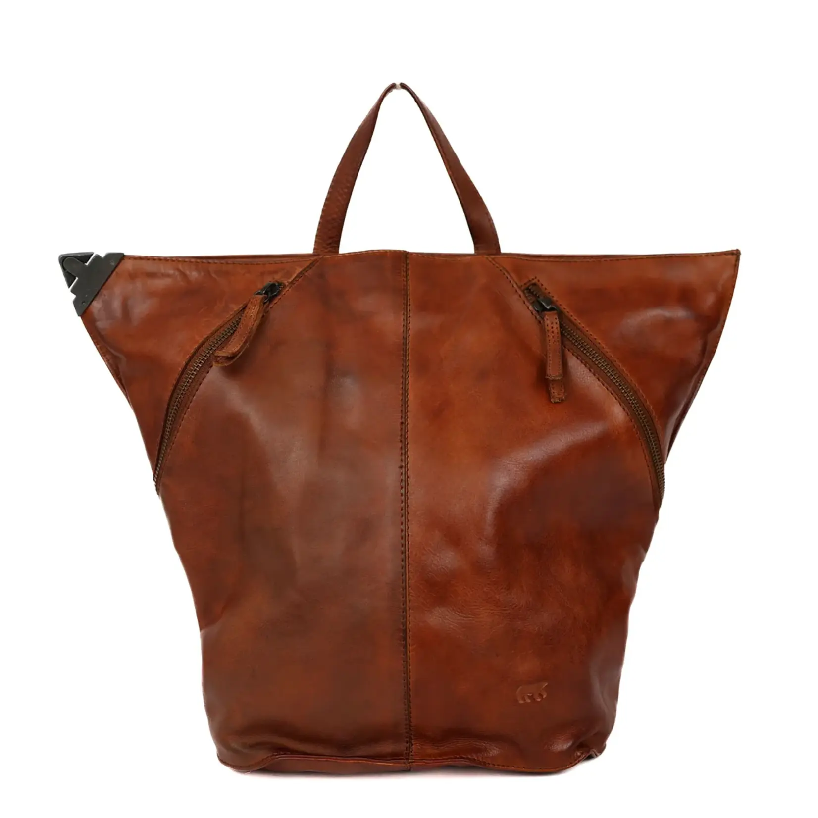 Bear Design Bear Design Lisa rugtas leer dames Cow-Lavato - cognac