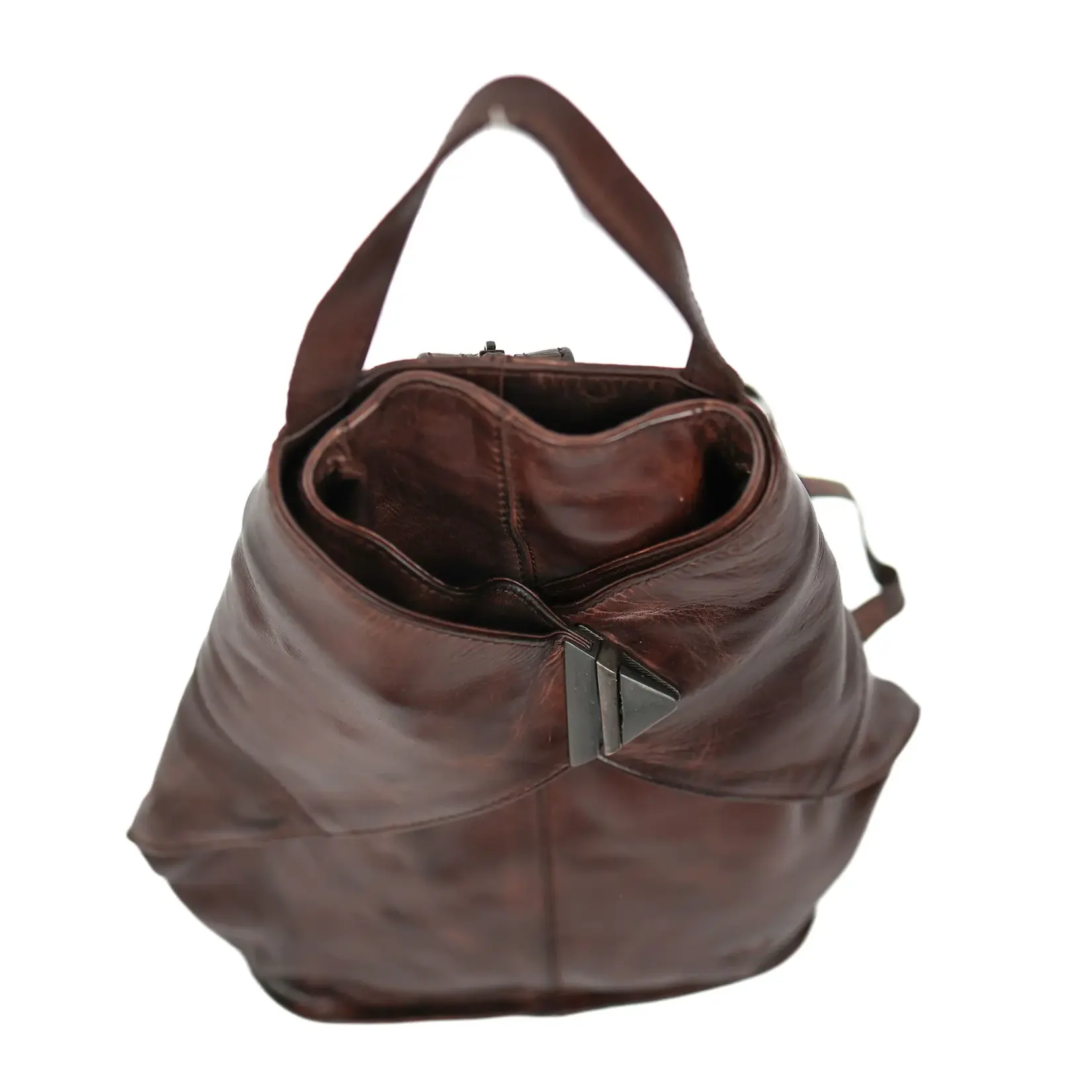 Bear Design Bear Design Lisa rugtas leer dames Cow-Lavato - donkerbruin