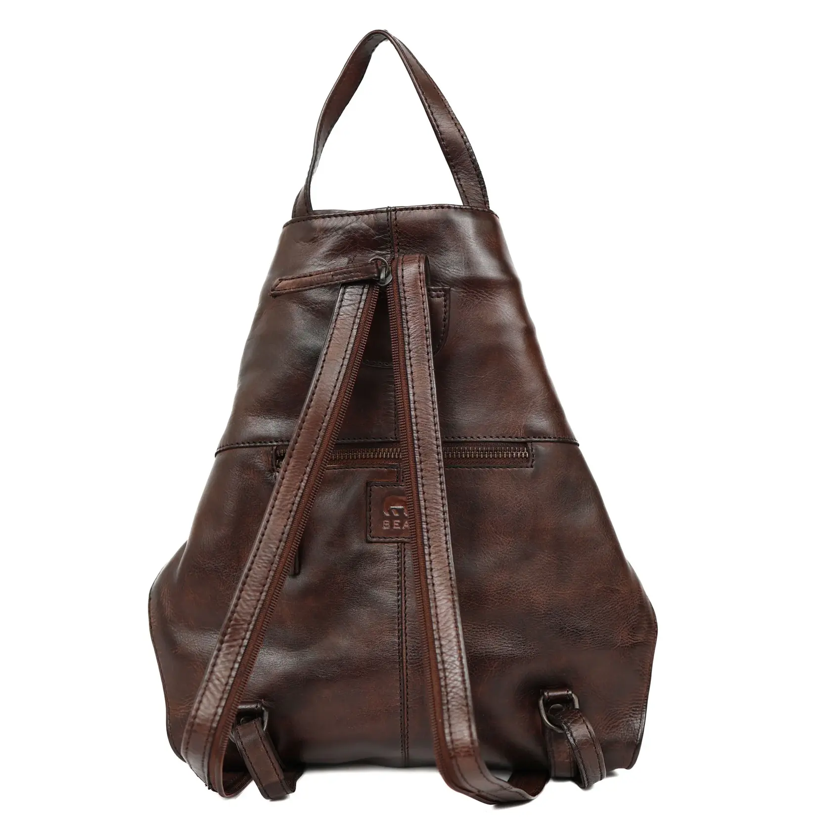 Bear Design Bear Design Lisa rugtas leer dames Cow-Lavato - donkerbruin
