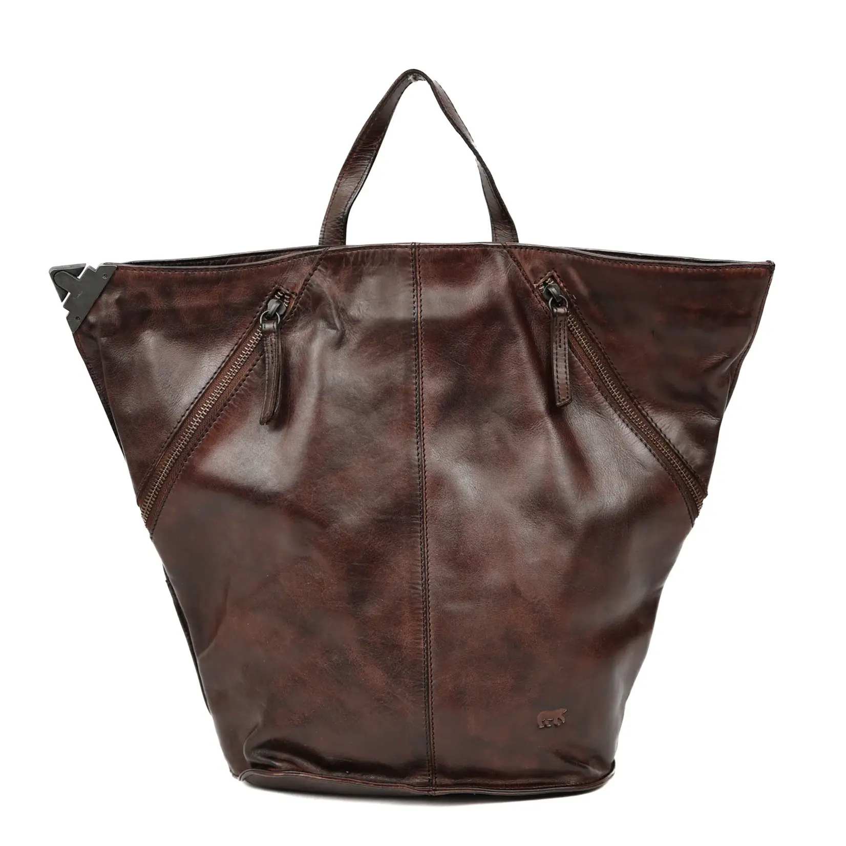 Bear Design Bear Design Lisa rugtas leer dames Cow-Lavato - donkerbruin