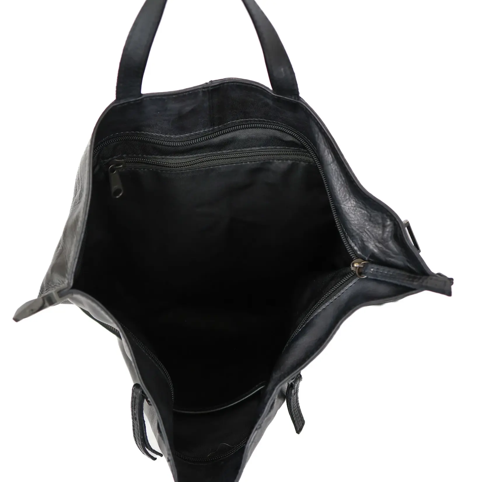 Bear Design Bear Design Lisa rugtas leer dames Cow-Lavato - zwart