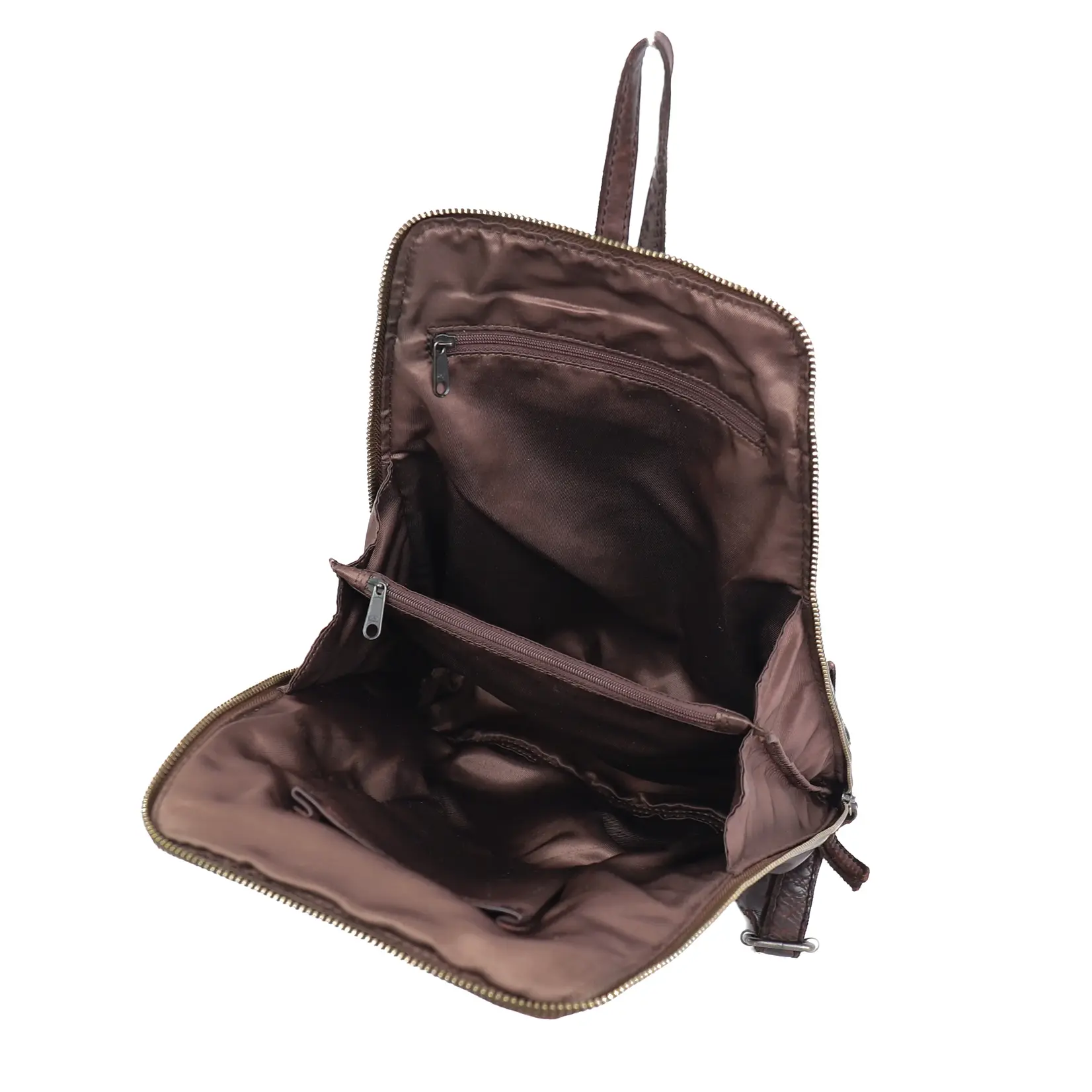 Bear Design Bear Design Iris rugtas dames leer Cow-Lavato - donkerbruin