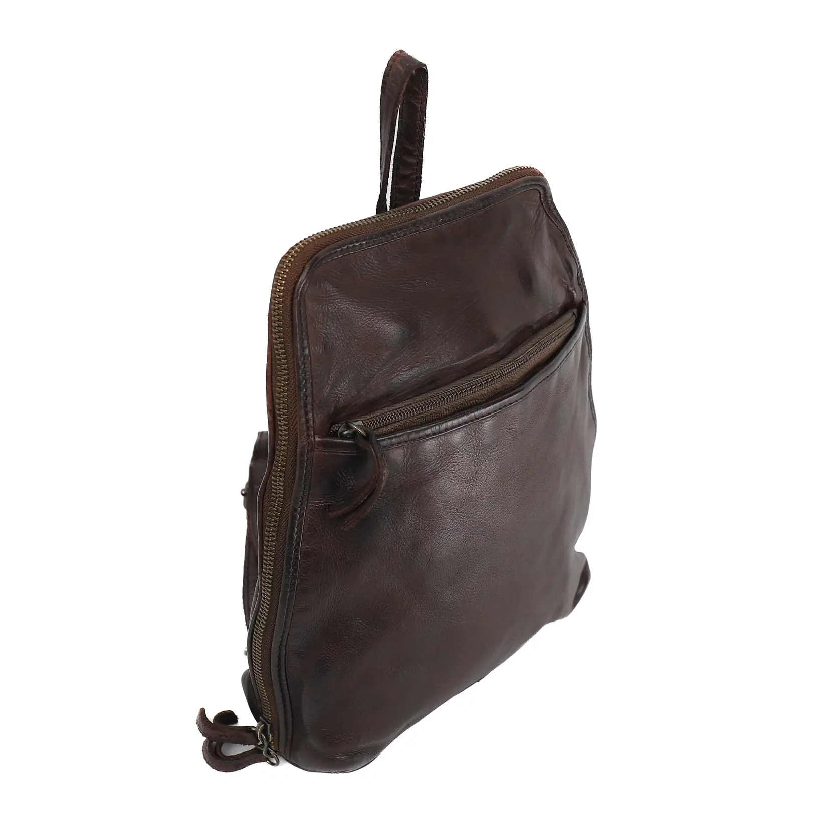 Bear Design Bear Design Iris rugtas dames leer Cow-Lavato - donkerbruin