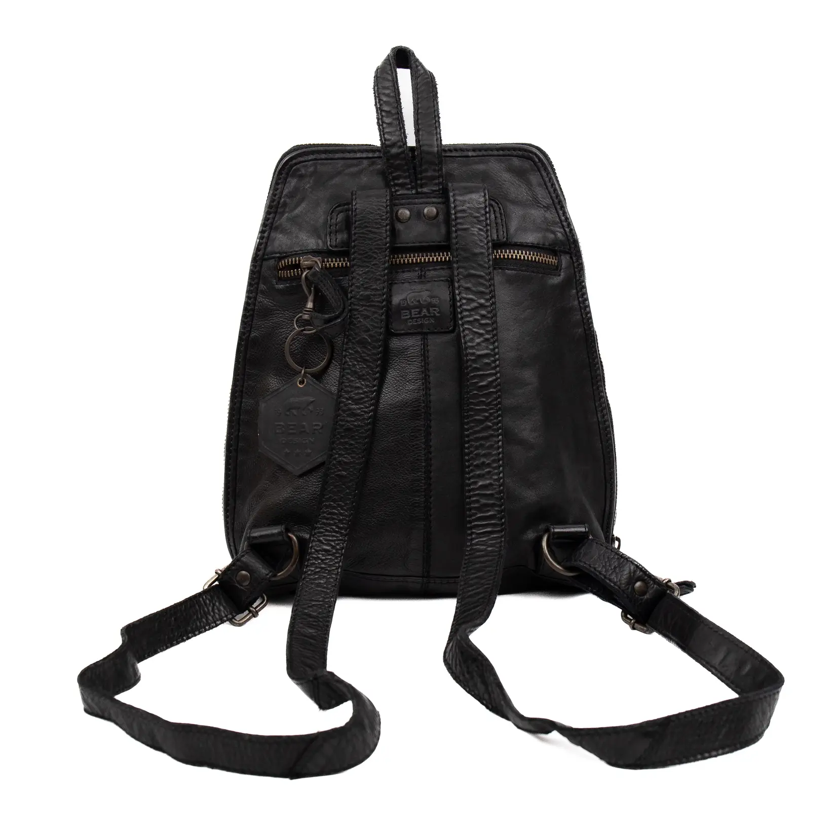 Bear Design Bear Design Iris rugtas dames leer Cow-Lavato - zwart
