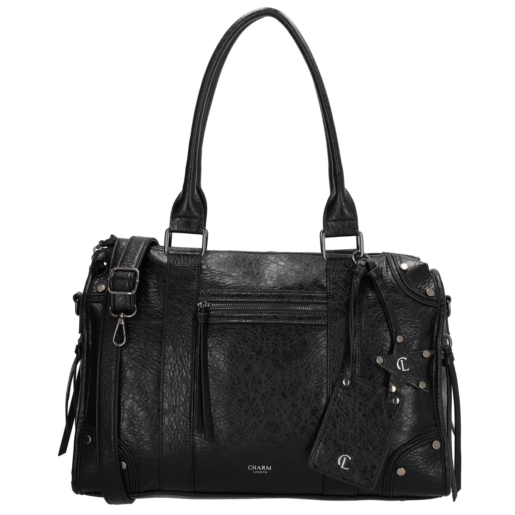 Charm London Charm London Berlin city bag 15,6 inch voor werk en school - zwart