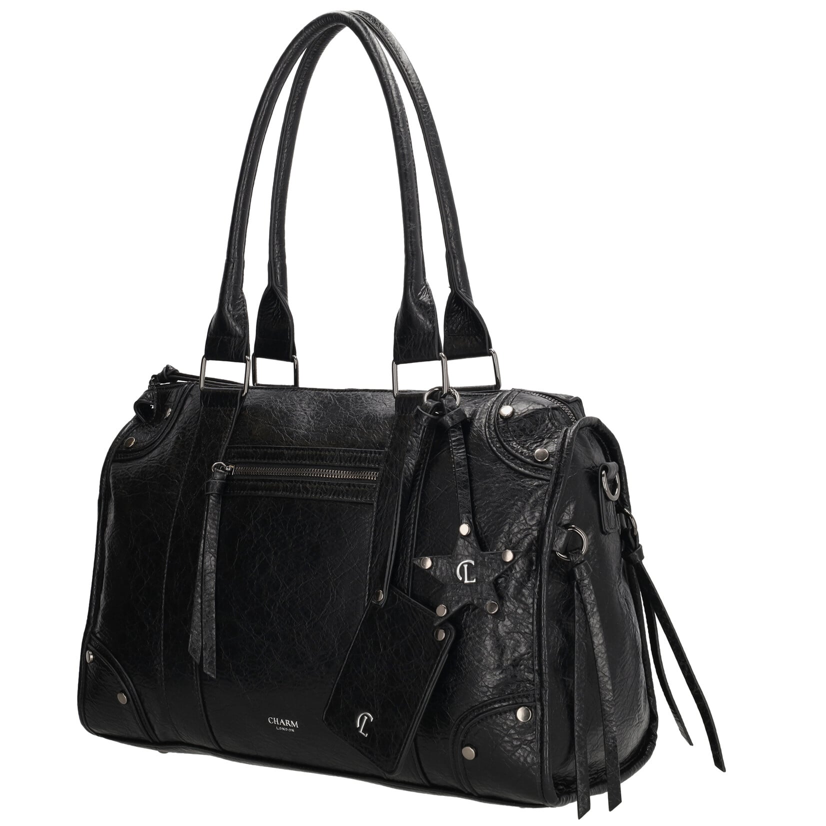 Charm London Charm London Berlin city bag 15,6 inch voor werk en school - zwart