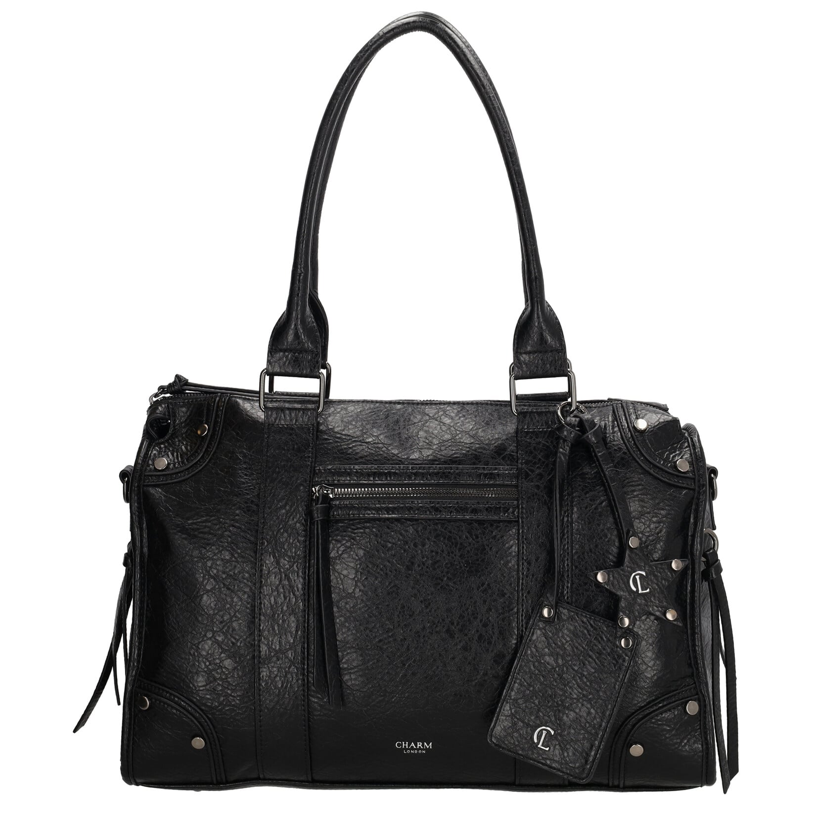Charm London Charm London Berlin city bag 15,6 inch voor werk en school - zwart
