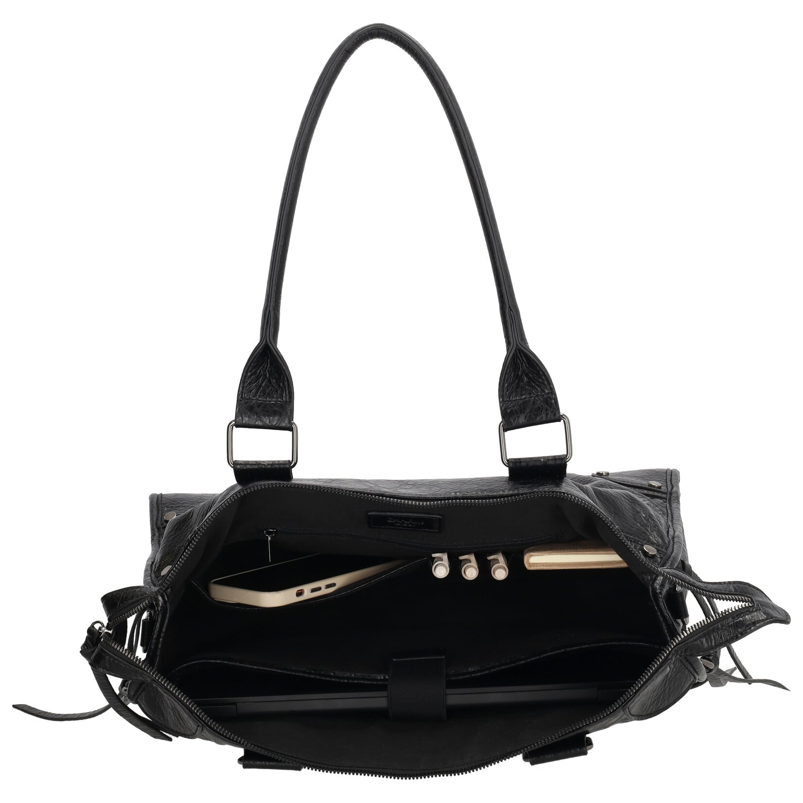 Charm London Charm London Berlin city bag 15,6 inch voor werk en school - zwart