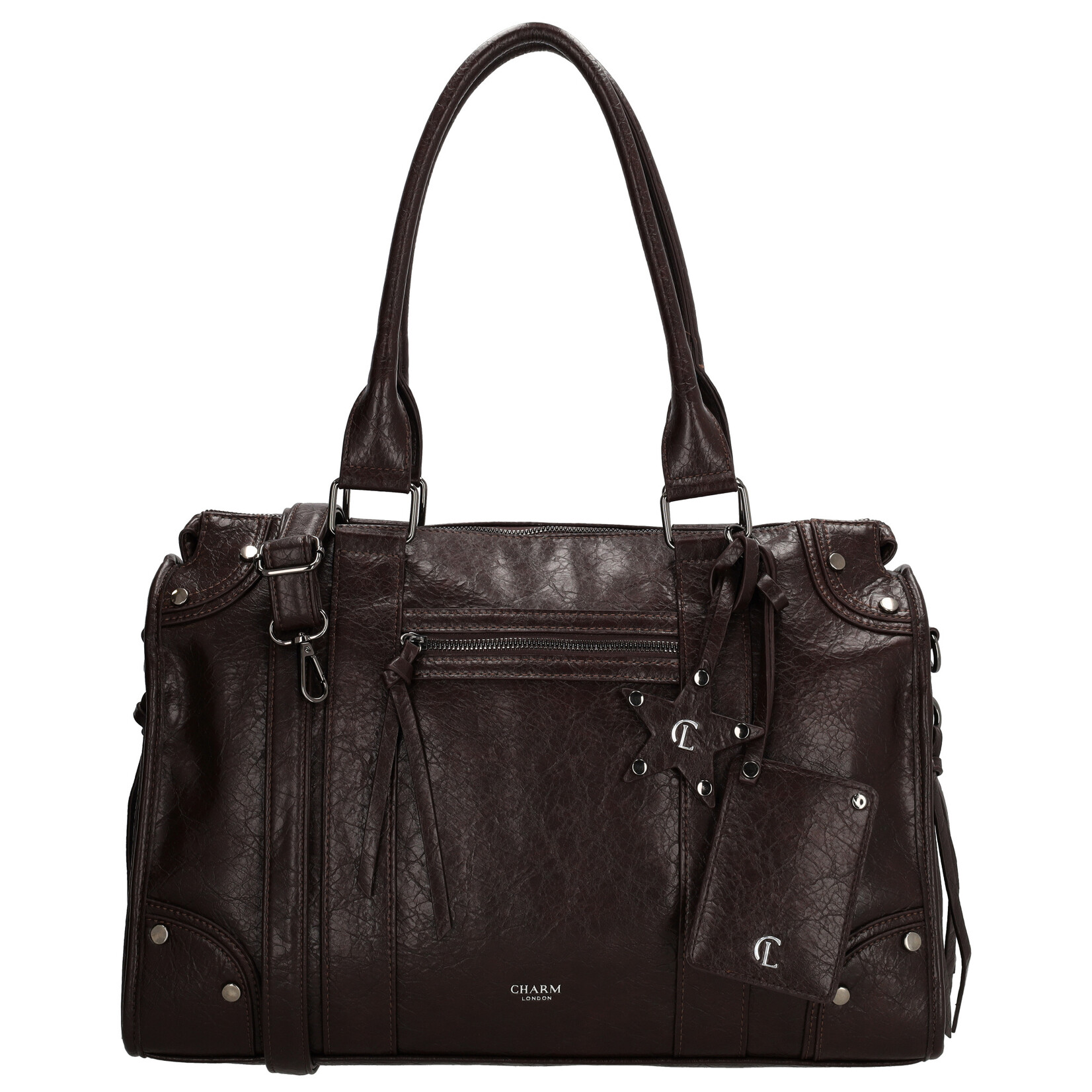 Charm London Charm London Berlin city bag 15,6 inch voor werk en school - donkerbruin