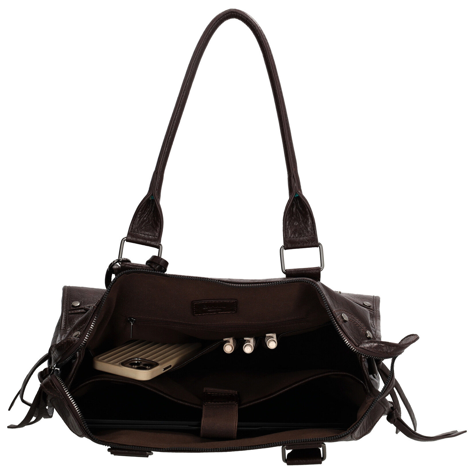 Charm London Charm London Berlin city bag 15,6 inch voor werk en school - donkerbruin