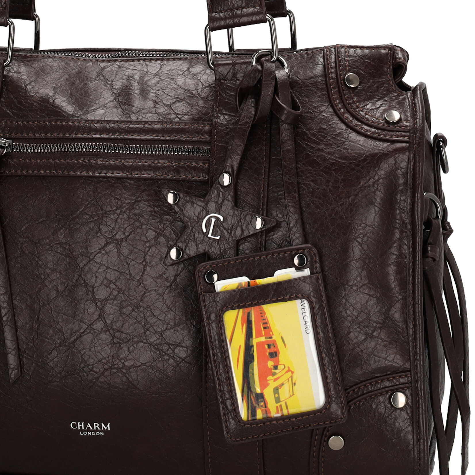 Charm London Charm London Berlin city bag 15,6 inch voor werk en school - donkerbruin