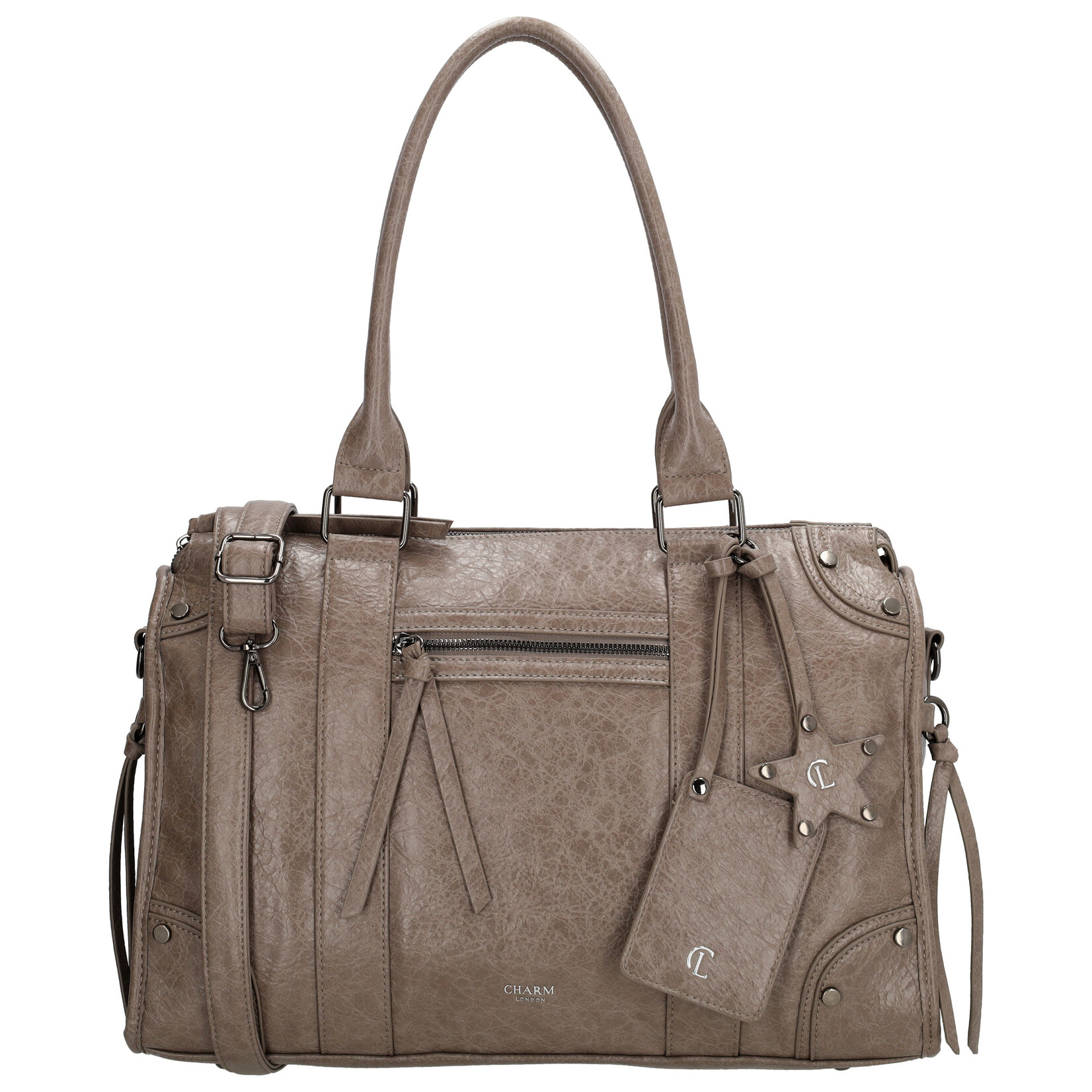 Charm London Charm London Berlin city bag 15,6 inch voor werk en school - taupe