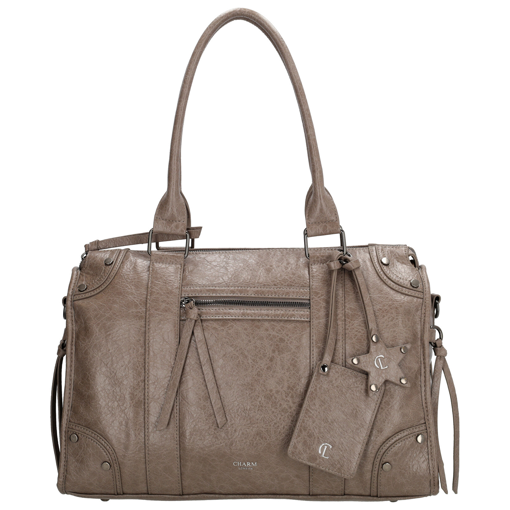 Charm London Charm London Berlin city bag 15,6 inch voor werk en school - taupe