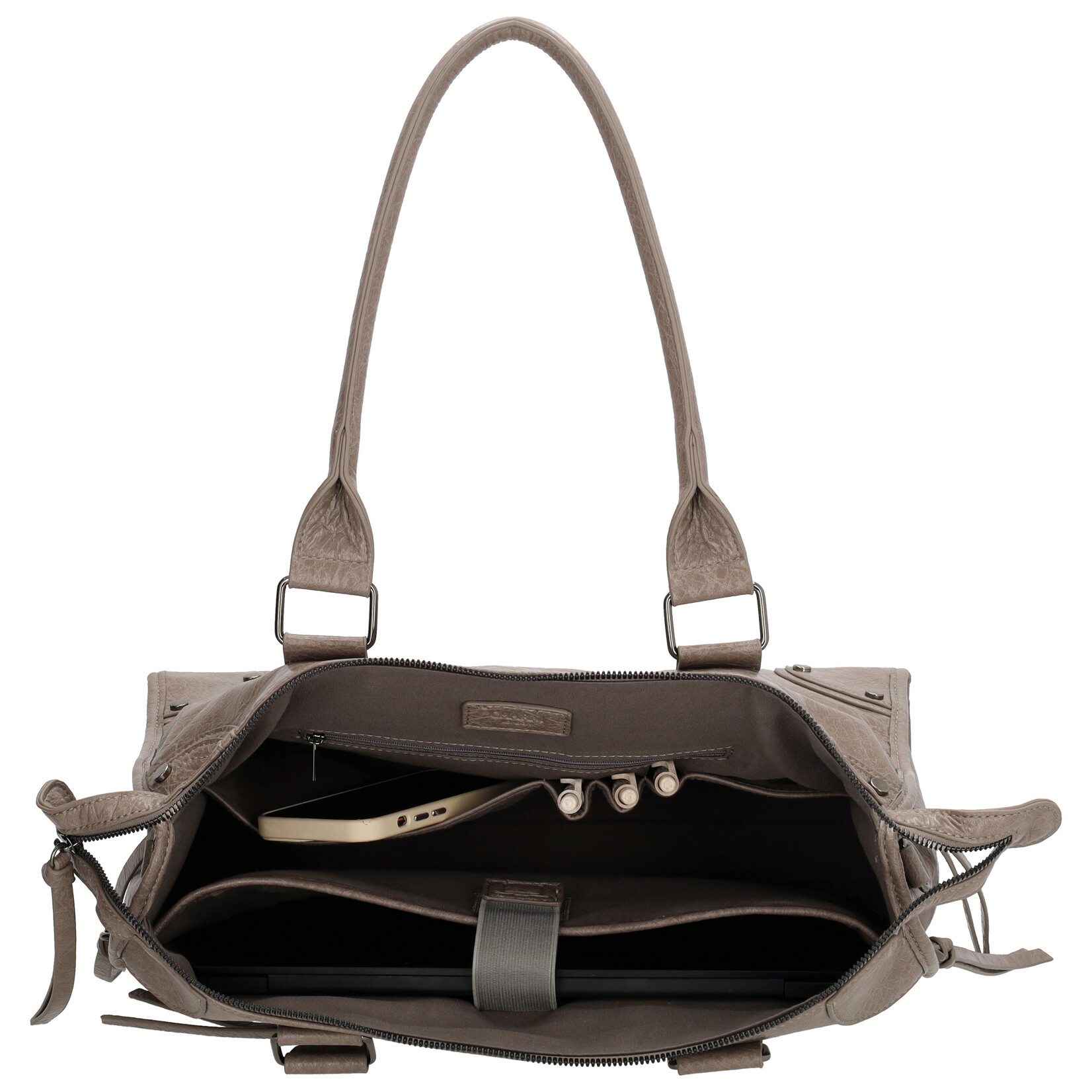Charm London Charm London Berlin city bag 15,6 inch voor werk en school - taupe