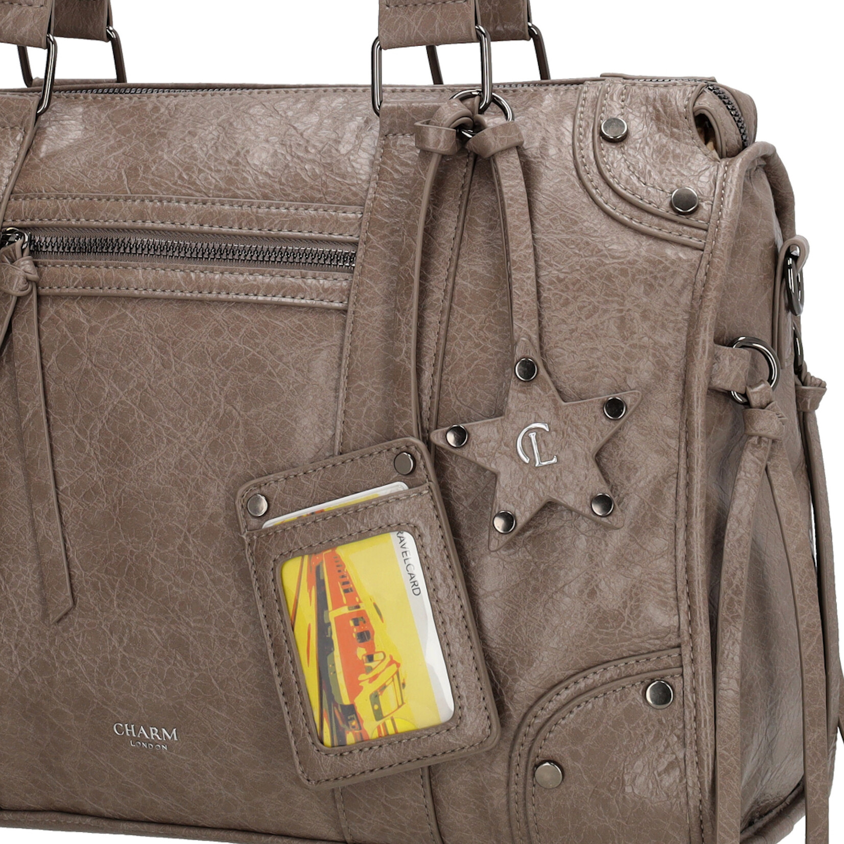 Charm London Charm London Berlin city bag 15,6 inch voor werk en school - taupe
