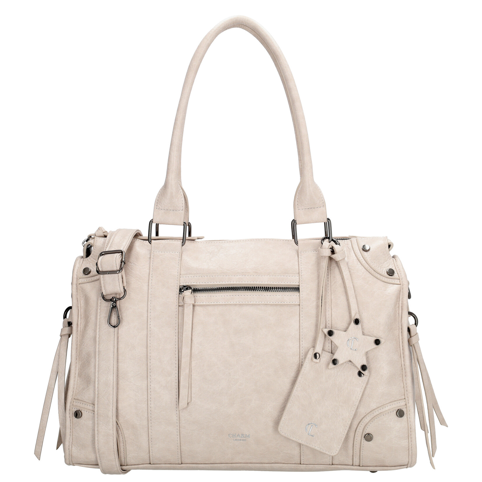 Charm London Charm London Berlin city bag 15,6 inch voor werk en school - crème