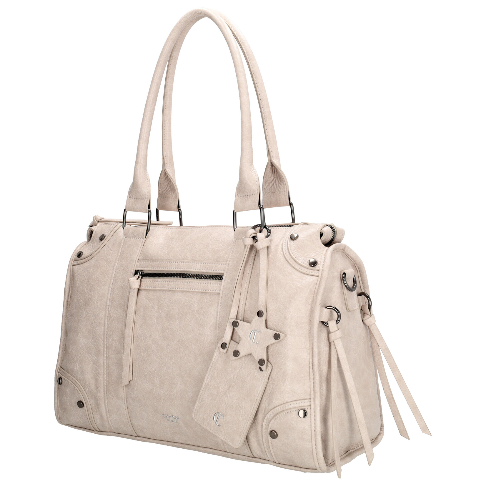 Charm London Charm London Berlin city bag 15,6 inch voor werk en school - crème