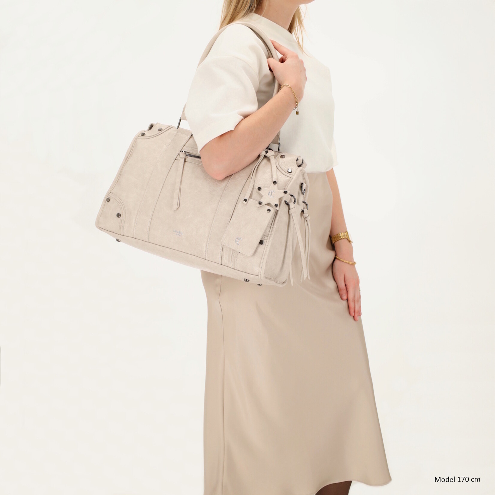 Charm London Charm London Berlin city bag 15,6 inch voor werk en school - crème