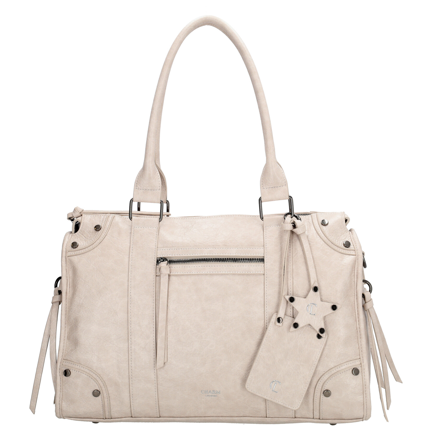 Charm London Charm London Berlin city bag 15,6 inch voor werk en school - crème