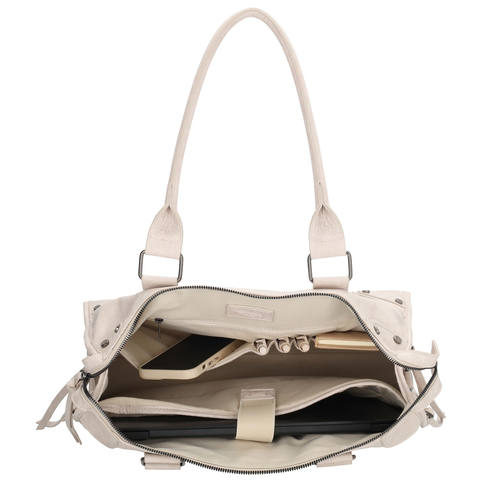Charm London Charm London Berlin city bag 15,6 inch voor werk en school - crème