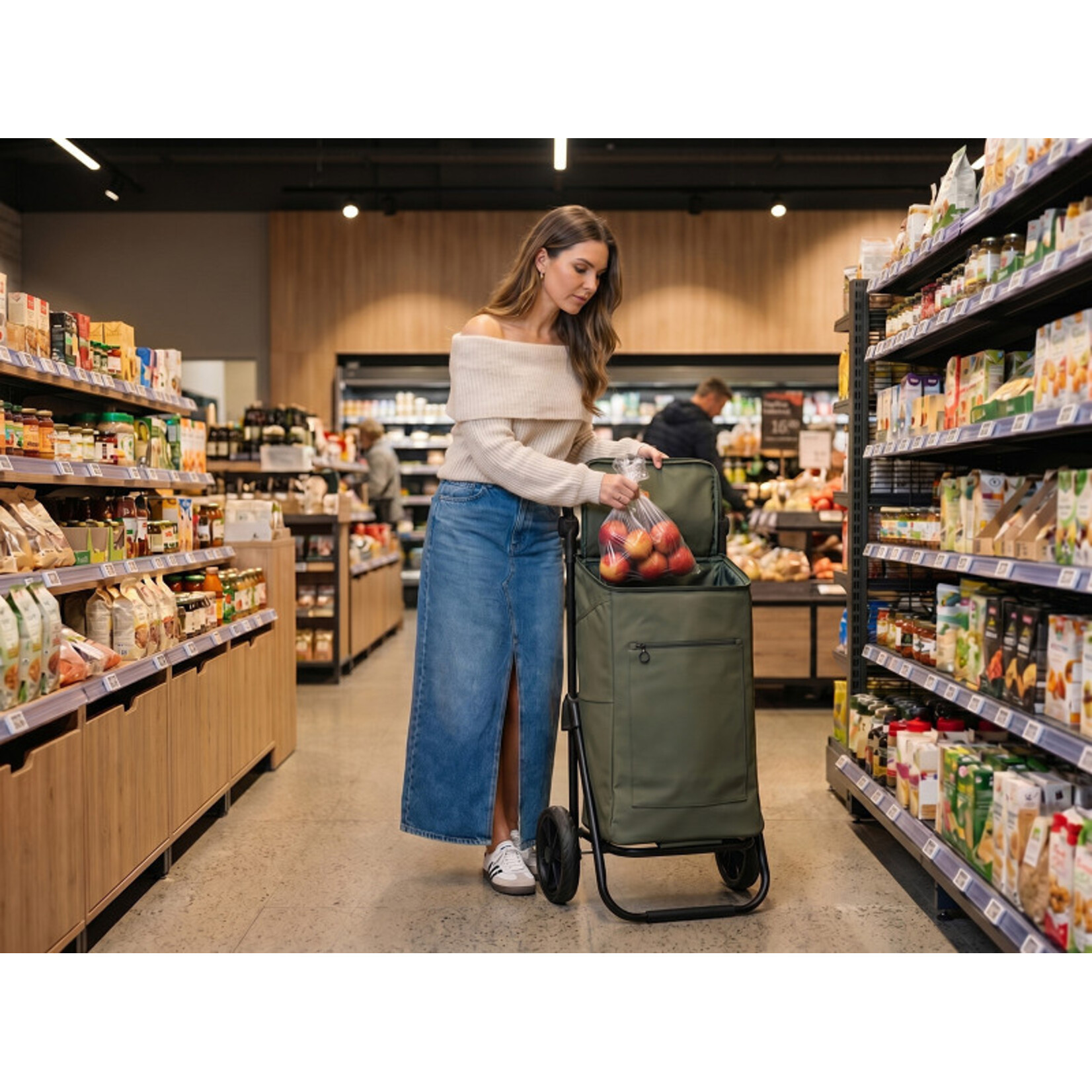SECC SECC boodschappentrolley 42,5L met koeltas waterdicht - taupe