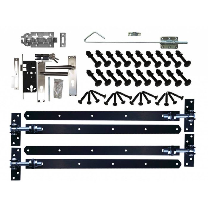 Beslagset dubbele deuren incl. RVS cilinderslot