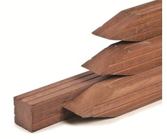 Hardhouten paal 6.5 x 6.5 x 300 cm - geschaafd met V-groef