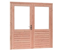 Prestige Douglas dubbele deur (6 ruits) - Dubbel glas - 202 x 221 cm