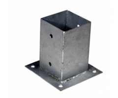 Paalhouder op plaat verzinkt - 7,1 x 7,1 x 15 cm