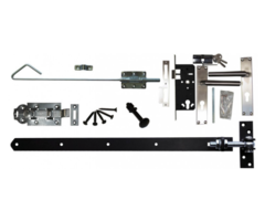 Beslagset zwart gecoat t.b.v. opgeklampte deur dubbel XL