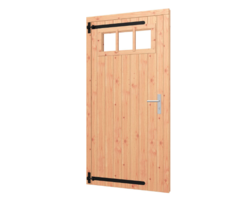 Enkele opgeklampte  Douglas deur met bovenraam - B101,5 x H202 cm