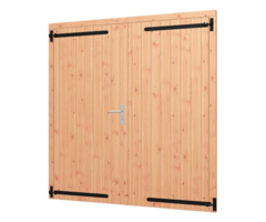 Dubbele opgeklampte  Douglas deur - B190 x H202 cm