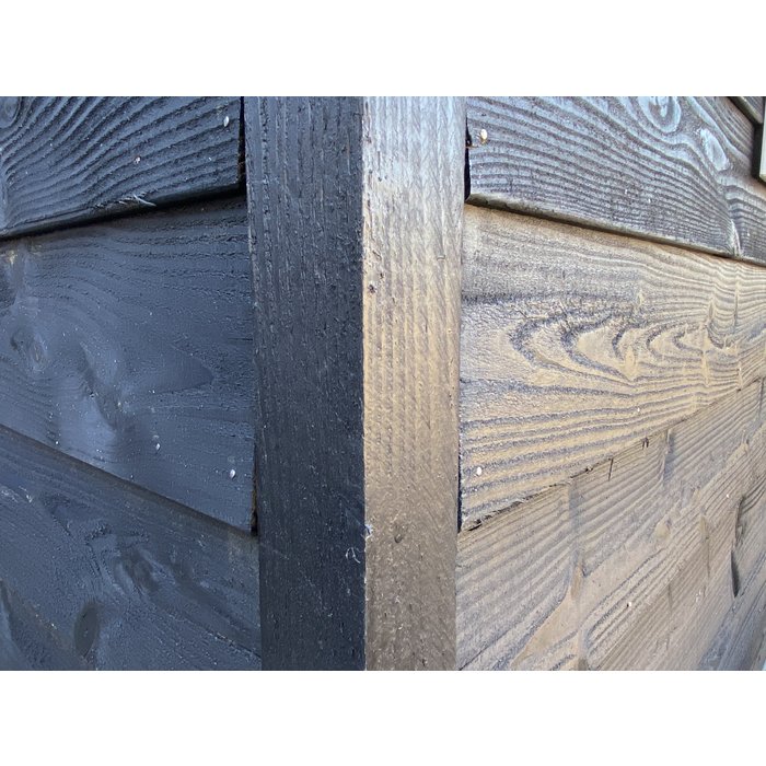 Lariks Douglas paal 70% PEFC 7,5 x 7,5 cm - Zwart geïmpregneerd