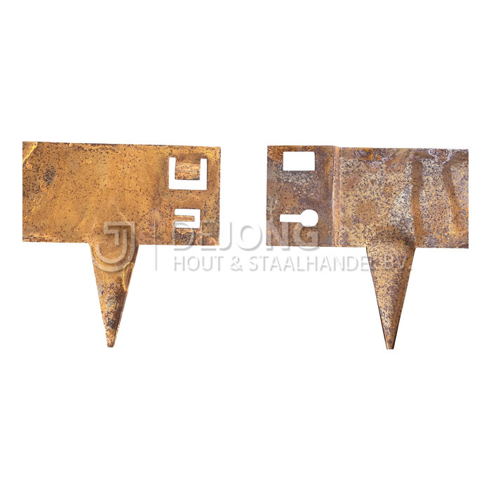 Cortenstaal kantopsluiting - 106 x 16 cm