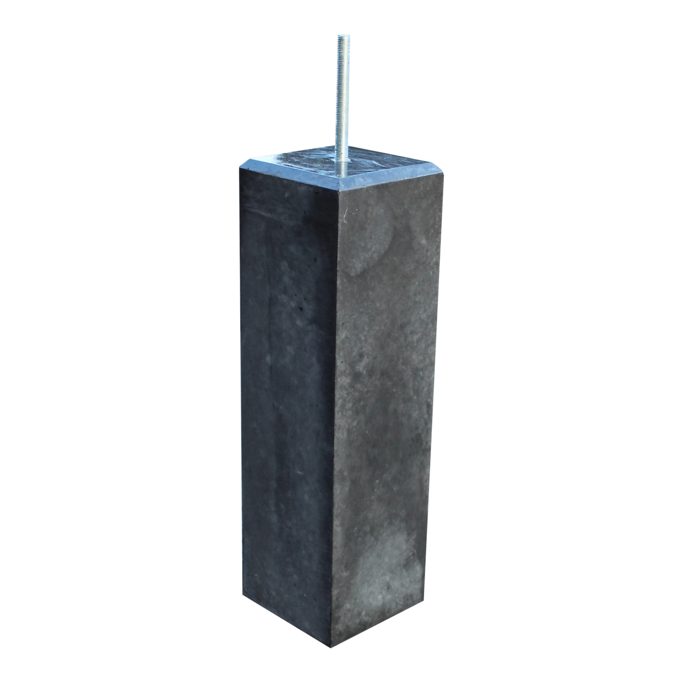 Prefab betonpoer antraciet glad met velling 14 x 14 x 58 cm t b v