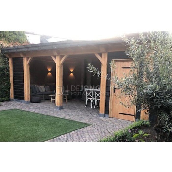 Prefab betonpoer - Antraciet glad met velling - 22 x 22 x 58 cm (t.b.v. paal 20 x 20)