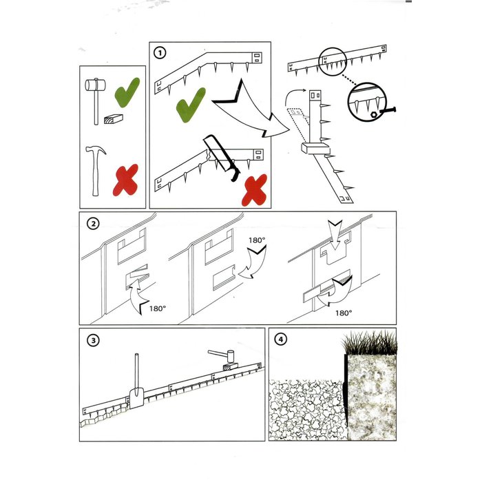 Cortenstaal kantopsluiting - 106 x 16 cm