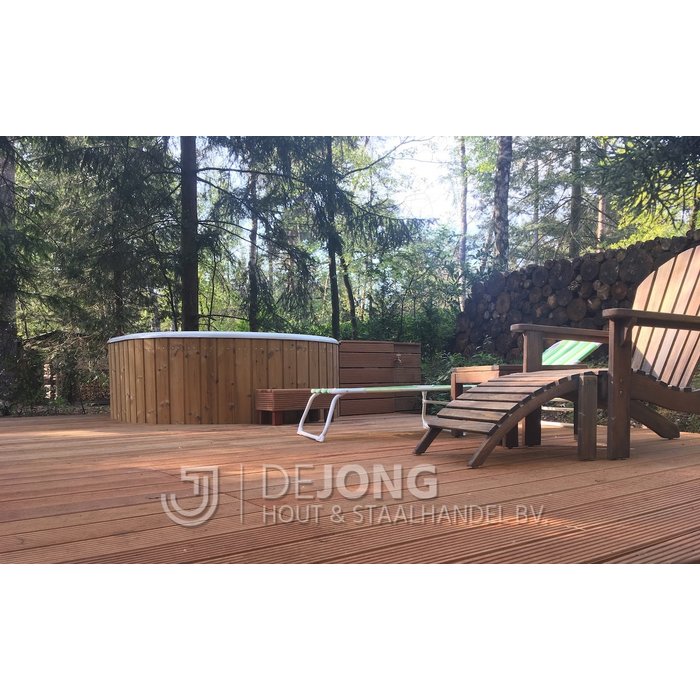 Hardhouten vlonderplank Bangkirai 2,1 x 14,5 cm