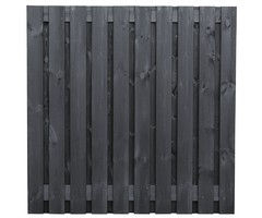 Tuinscherm Stuttgart Zwart gespoten - 21 planks - diverse afmetingen
