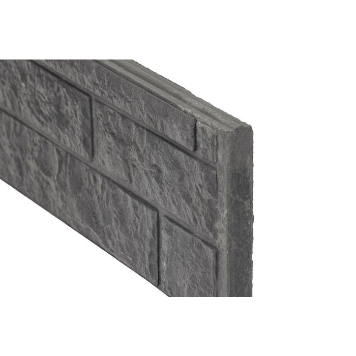 Beton motiefplaat Rotsmotief - Antraciet - 184 x 26/20 cm