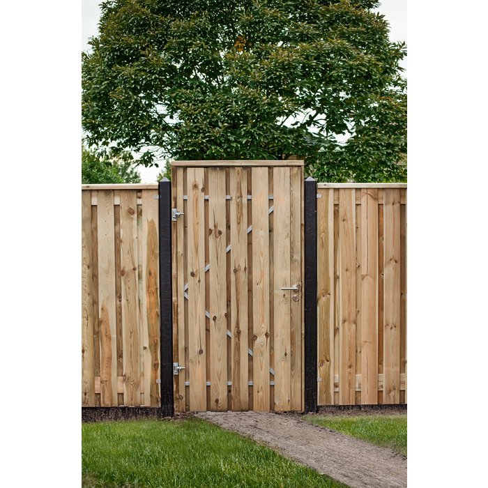 Tuindeur Privacy geïmpregneerd met stalen frame inclusief beslag